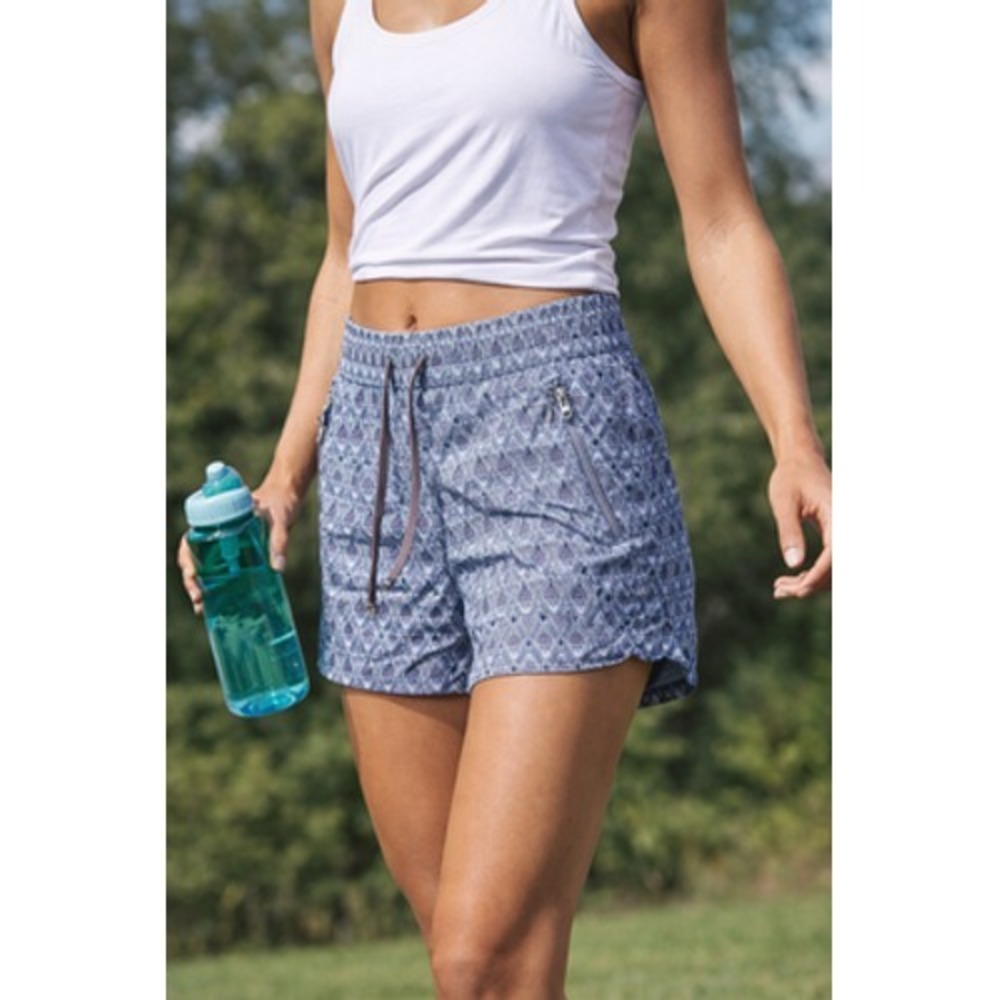 Athleta Blue Geometric Print Athletic Shorts